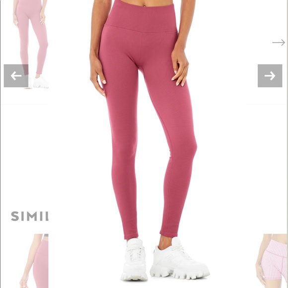ALO Yoga Pink Seamless Leggings - Picture 1 of 8